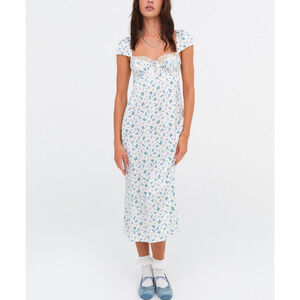 For Love & Lemons 'Paloma' Blue Midi Slip Dress Size M